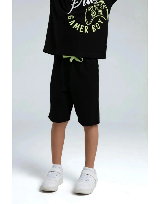 ERKEK ÇOCUK BERMUDA TAKIM - siyah