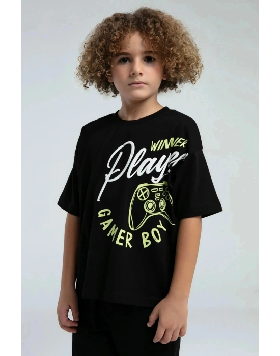 ERKEK ÇOCUK BERMUDA TAKIM - siyah