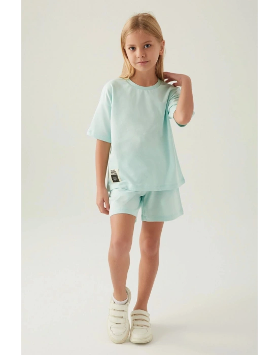 Kız Çocuk Yeşil Şort Takım