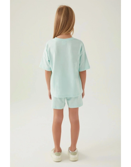 Kız Çocuk Yeşil Şort Takım