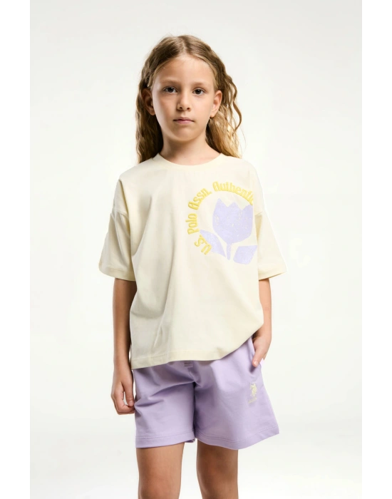 U.S. Polo Assn. Kız Çocuk Sarı Şort Takım