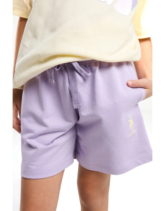 U.S. Polo Assn. Kız Çocuk Sarı Şort Takım