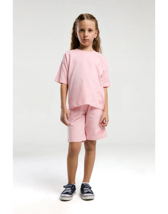 Kız Çocuk Pembe Bermuda Takım