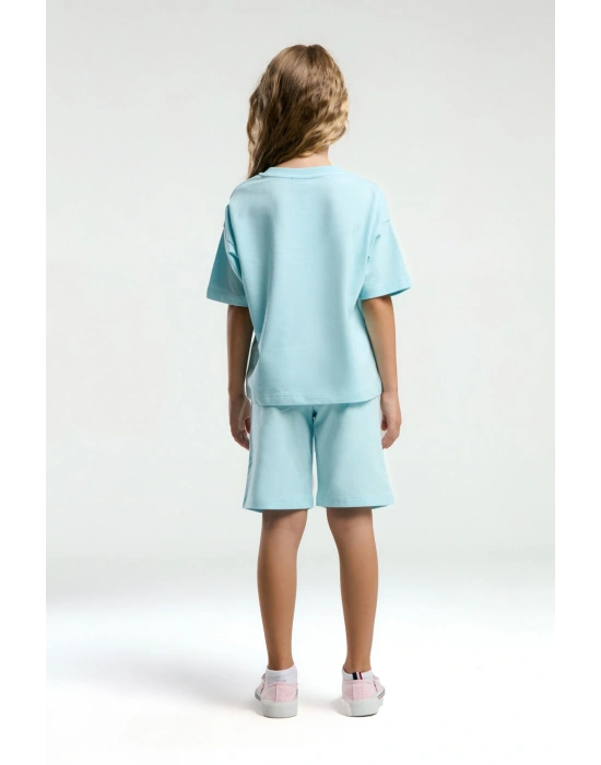 U.S. Polo Assn. Kız Çocuk Mavi Bermuda Takım