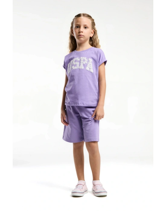 Kız Çocuk Mor Bermuda Takım