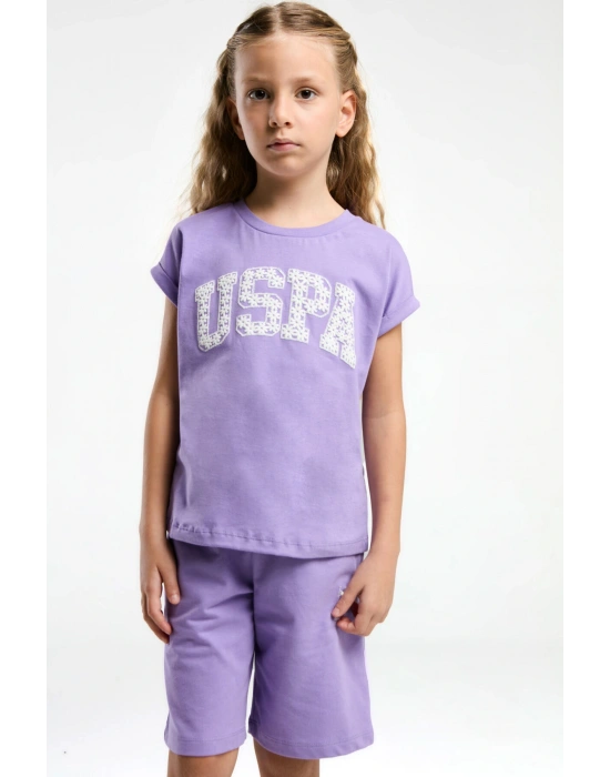 Kız Çocuk Mor Bermuda Takım