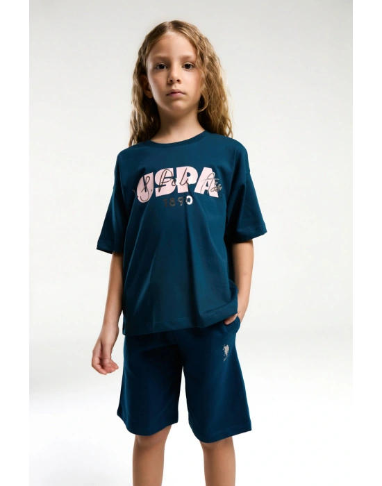 U.S. Polo Assn. Kız Çocuk Lacivert Bermuda Takım