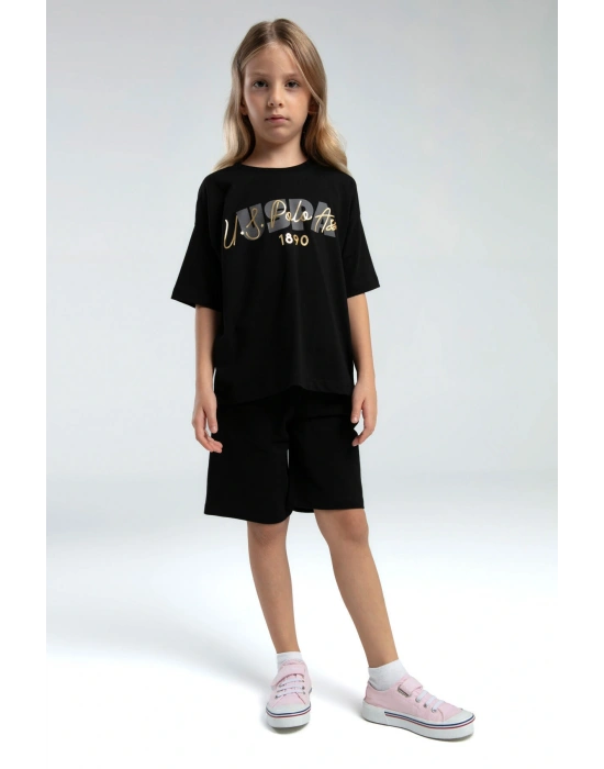 Kız Çocuk Siyah Bermuda Takım