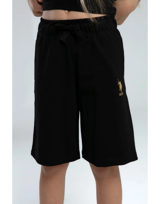 Kız Çocuk Siyah Bermuda Takım