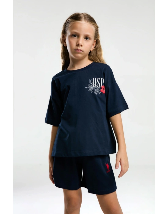 Kız Çocuk Lacivert Şort Takım