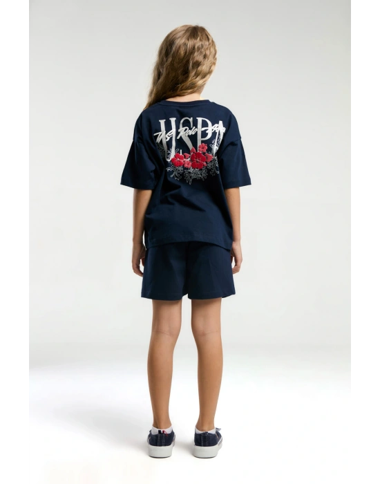 Kız Çocuk Lacivert Şort Takım