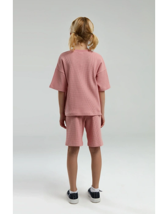 Kız Çocuk Pembe Bermuda Takım