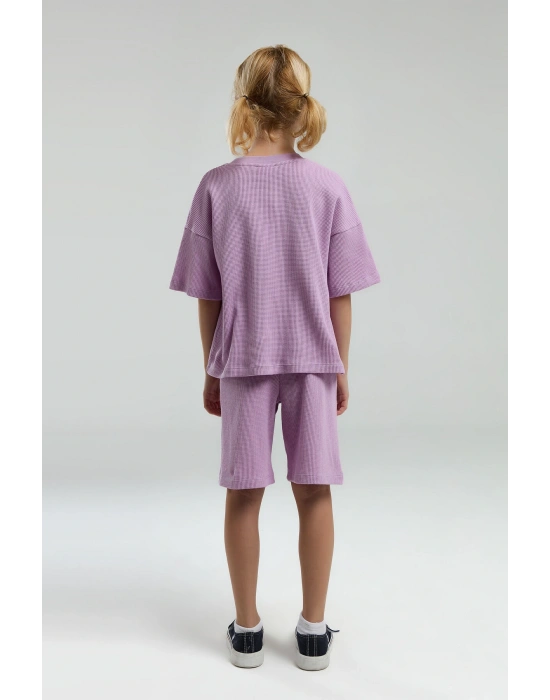 U.S. Polo Assn. Kız Çocuk Mor Bermuda Takım