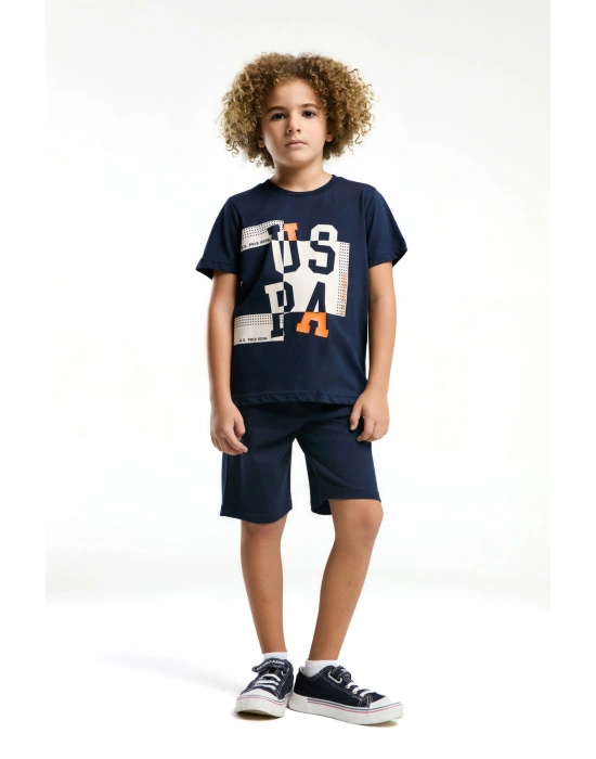 Erkek Çocuk Lacivert Bermuda Takım