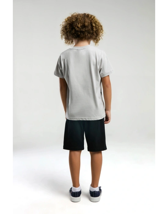 U.S. Polo Assn. Erkek Çocuk Gri Bermuda Takım