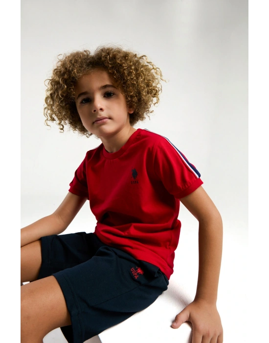 U.S. Polo Assn. Erkek Çocuk Kırmızı Bermuda Takım