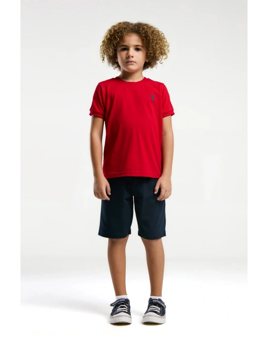 U.S. Polo Assn. Erkek Çocuk Kırmızı Bermuda Takım