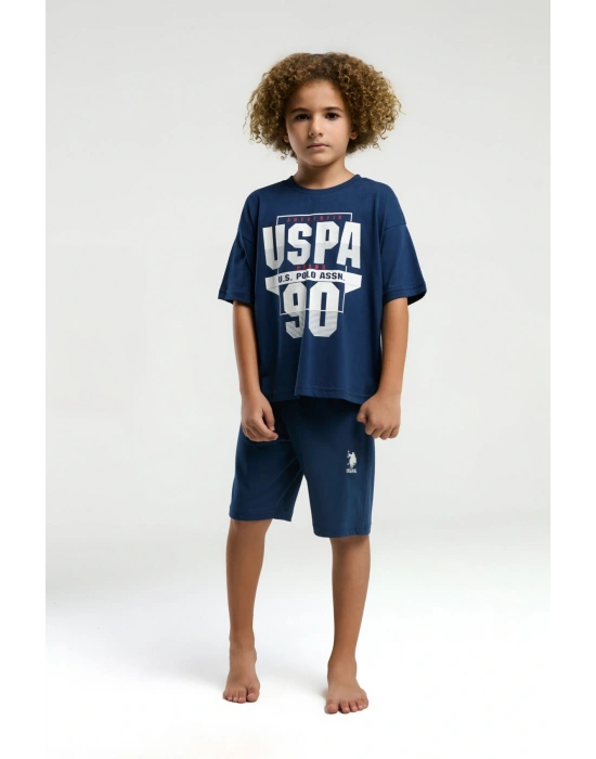 U.S. Polo Assn. Erkek Çocuk Mavi Bermuda Takım