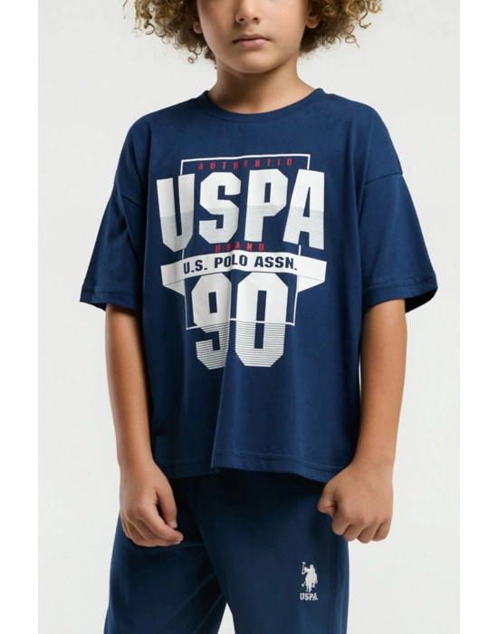 U.S. Polo Assn. Erkek Çocuk Mavi Bermuda Takım