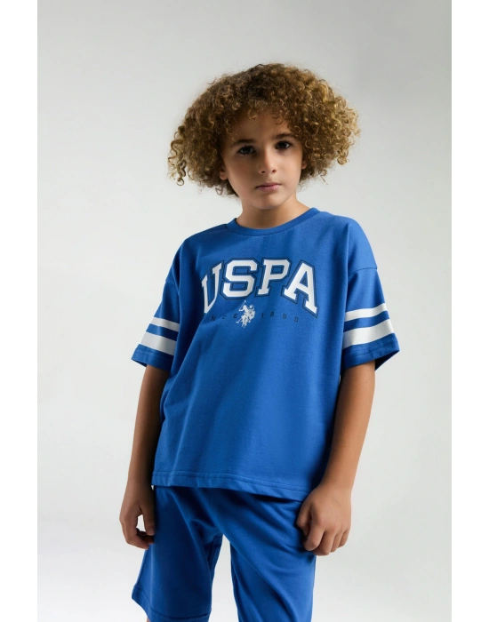 Erkek Çocuk Mavi Bermuda Takım