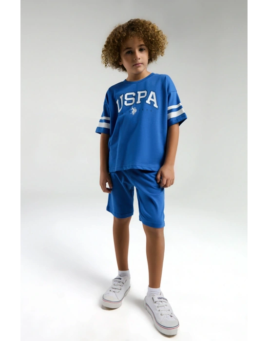 Erkek Çocuk Mavi Bermuda Takım
