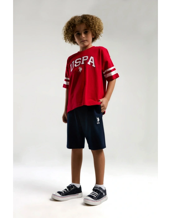 Erkek Çocuk Kırmızı Bermuda Takım