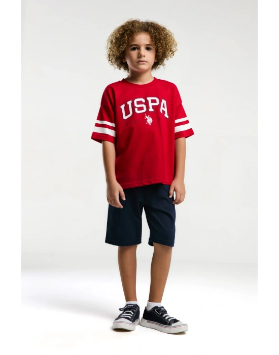 Erkek Çocuk Kırmızı Bermuda Takım