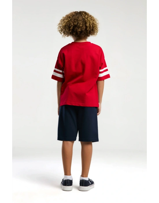 Erkek Çocuk Kırmızı Bermuda Takım