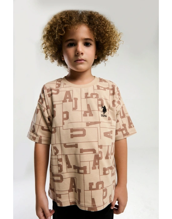 Erkek Çocuk Krem Bermuda Takım