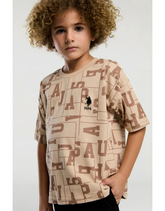 Erkek Çocuk Krem Bermuda Takım