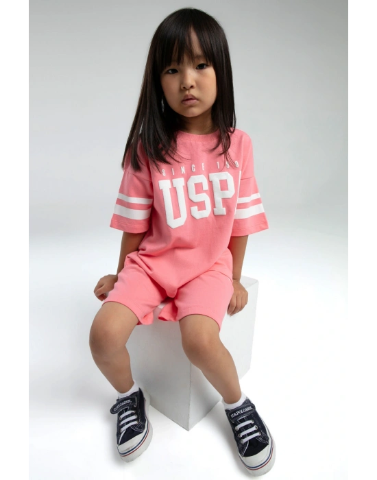 Kız Çocuk Pembe Bermuda Takım