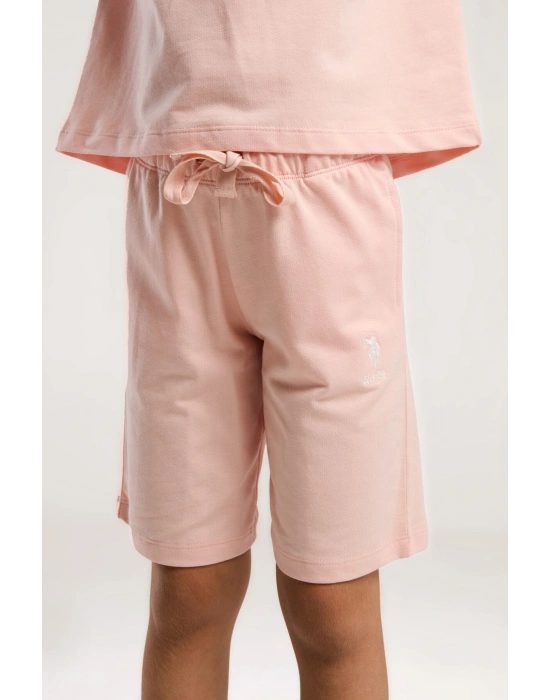 U.S. Polo Assn. Kız Çocuk Pembe Bermuda Takım