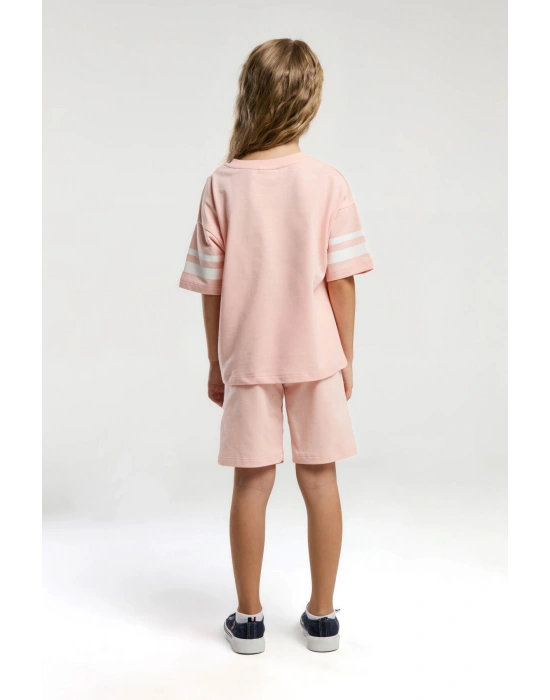 U.S. Polo Assn. Kız Çocuk Pembe Bermuda Takım