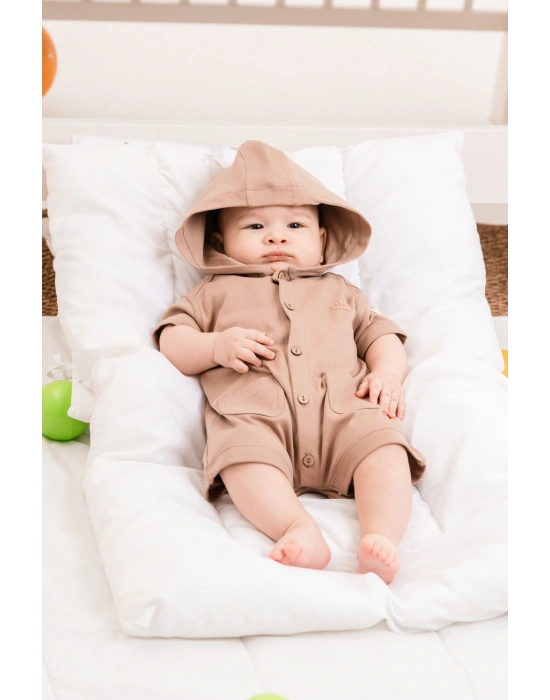 Liparis  Organik Kapüşonlu Bebek Barbatöz 009