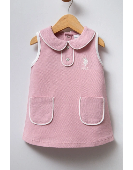 U.S. Polo Assn. Kız Bebek Pembe Elbise