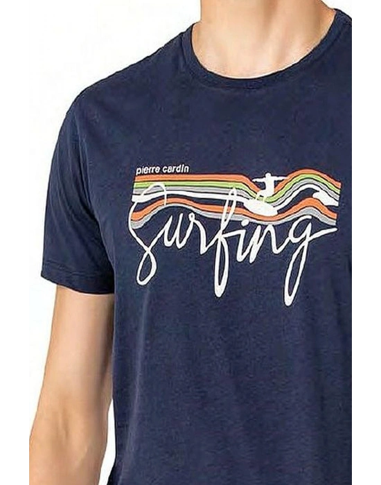 6073 Erkek Kısa Kollu Şortlu Pijama Takım-İndigo