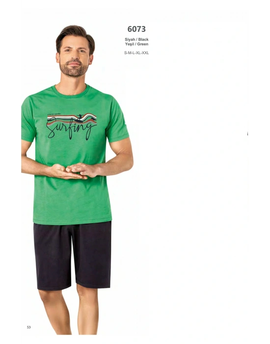 Erkek Yazlık Yeni Sezon Pamuklu Günlük Şort Takım  6073