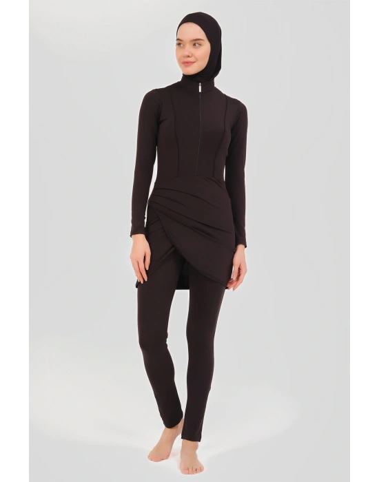 Biye Detaylı Anvelop Etekli Tesettür Mayo