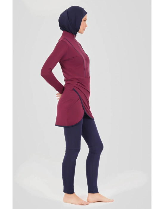 Biye Detaylı Anvelop Etekli Tesettür Mayo