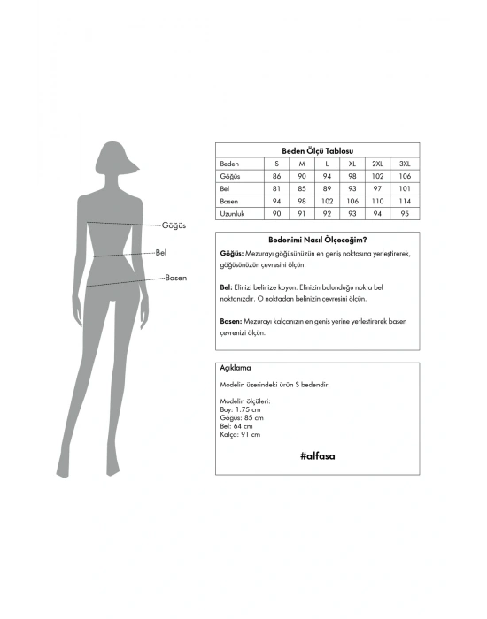 Kloş Etekli Yarım Kol Yarı Kapalı Mayo