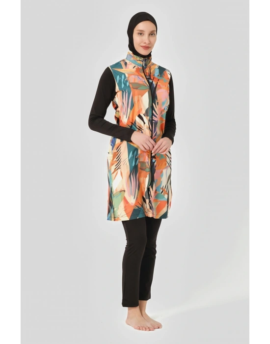 Doğa Desenli Tesettür Mayo