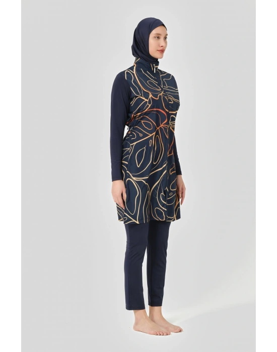 Doğa Desenli Tesettür Mayo