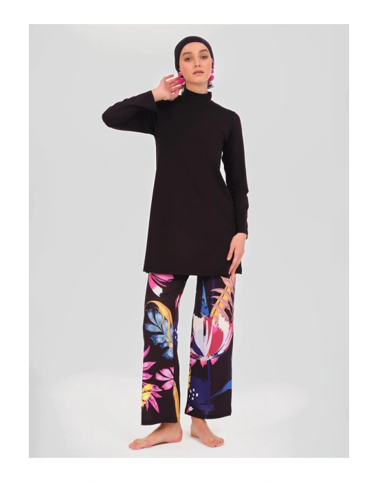 Krizantem Desenli Tesettür Mayo