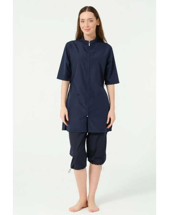 Klasik Yarım Kol Yarı Kapalı Mayo