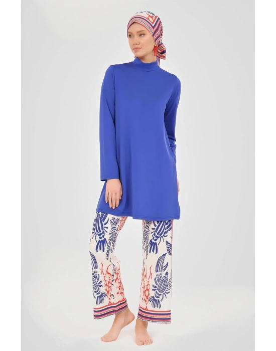 Yakamoz Desenli Tesettür Mayo