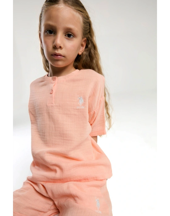 U.S. Polo Assn. Kız Çocuk Turuncu Şort Takım