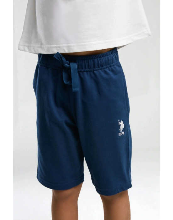 Erkek Çocuk Beyaz Bermuda Takım