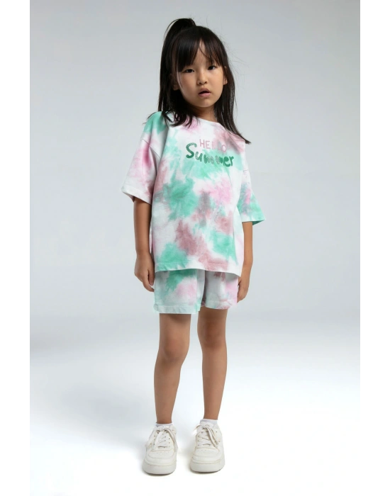 Kız Çocuk Beyaz Şort Takım