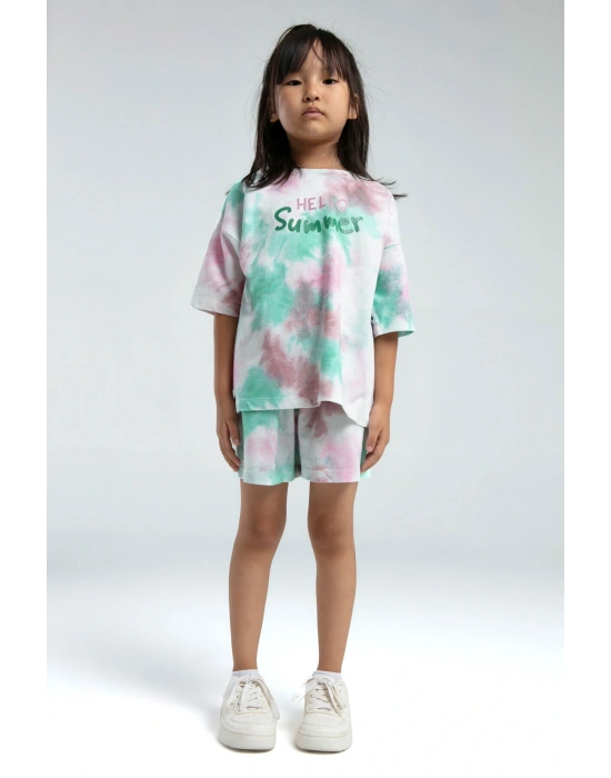 Kız Çocuk Beyaz Şort Takım