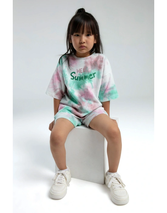 Kız Çocuk Beyaz Şort Takım